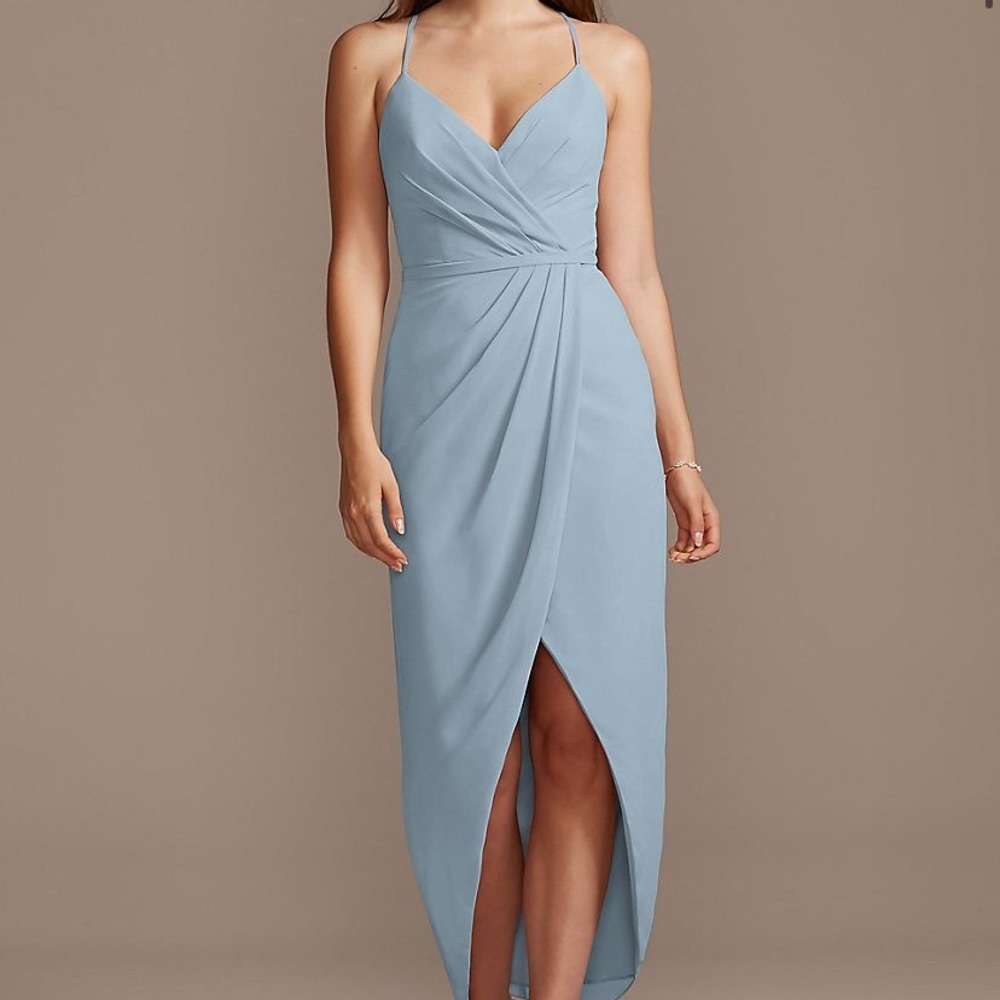 Tulip Hem Chiffon Midi Bridesmaid Dress